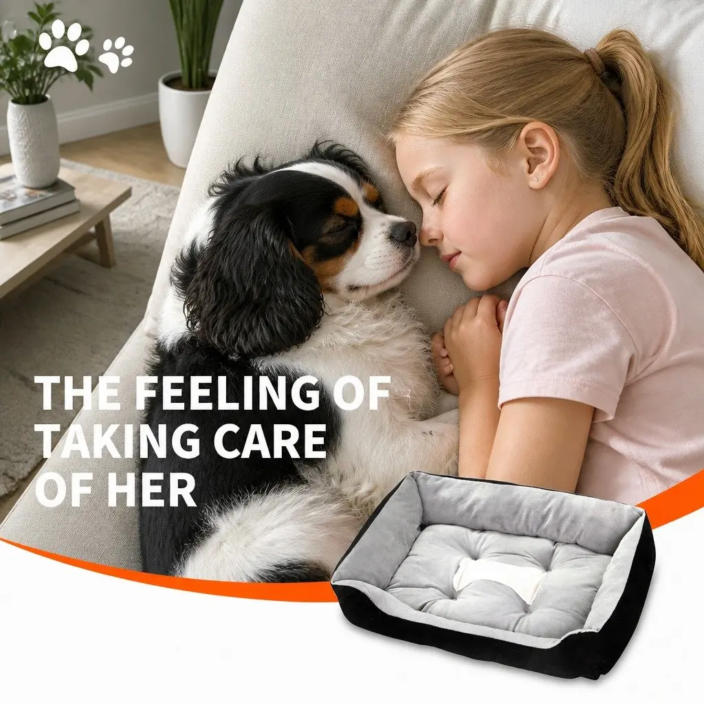 Calming Pet Bed Dog Cat Warm Soft Washable Portable Mat Medium Large