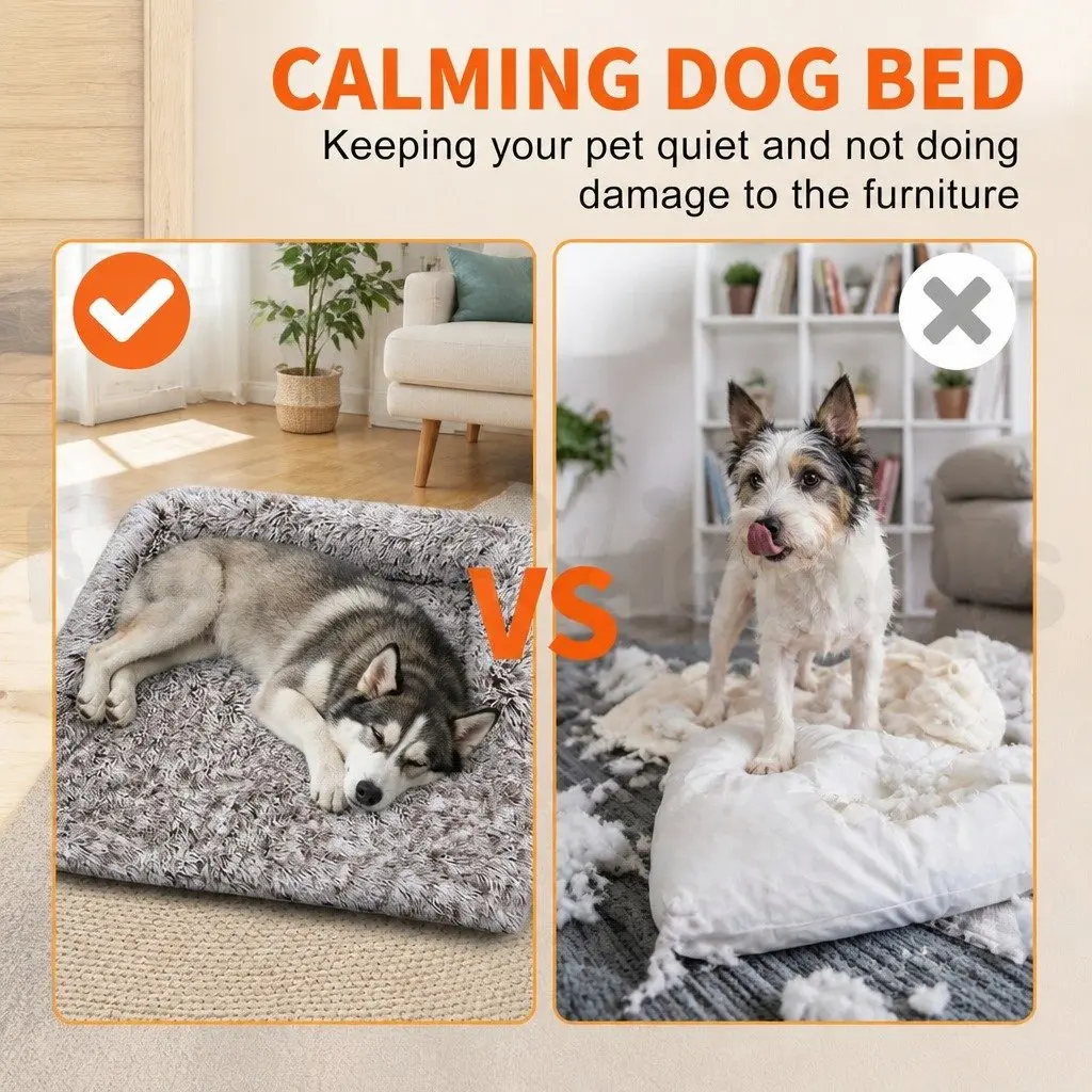 Pet Sofa Bed Plush Cushion Large Gradient Brown
