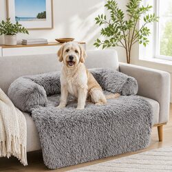 Premium XL Dog Sofa Bed with Cushioned Bolster