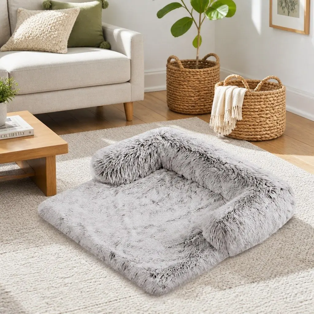 XL Dog Sofa Bed with Cushioned Bolster