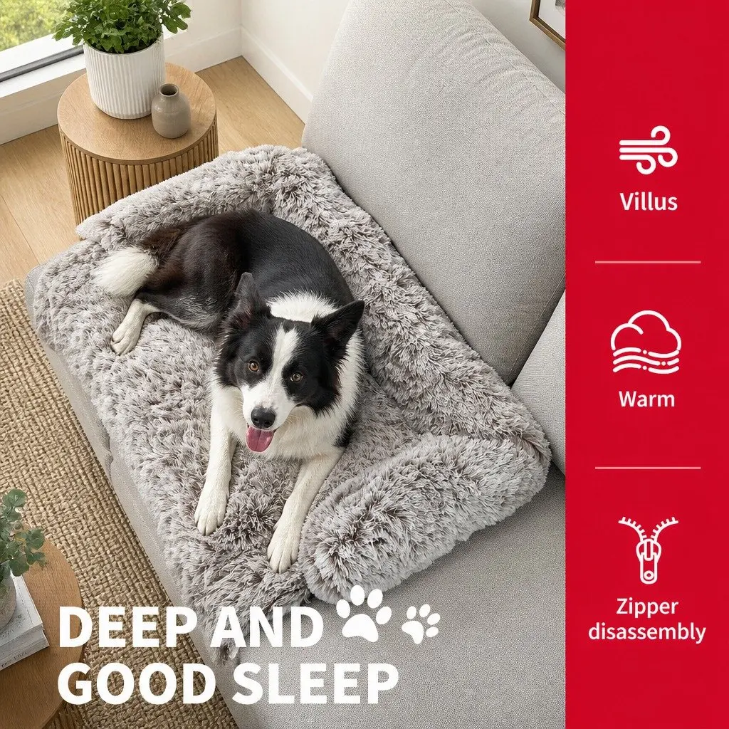 XL Dog Sofa Bed with Cushioned Bolster