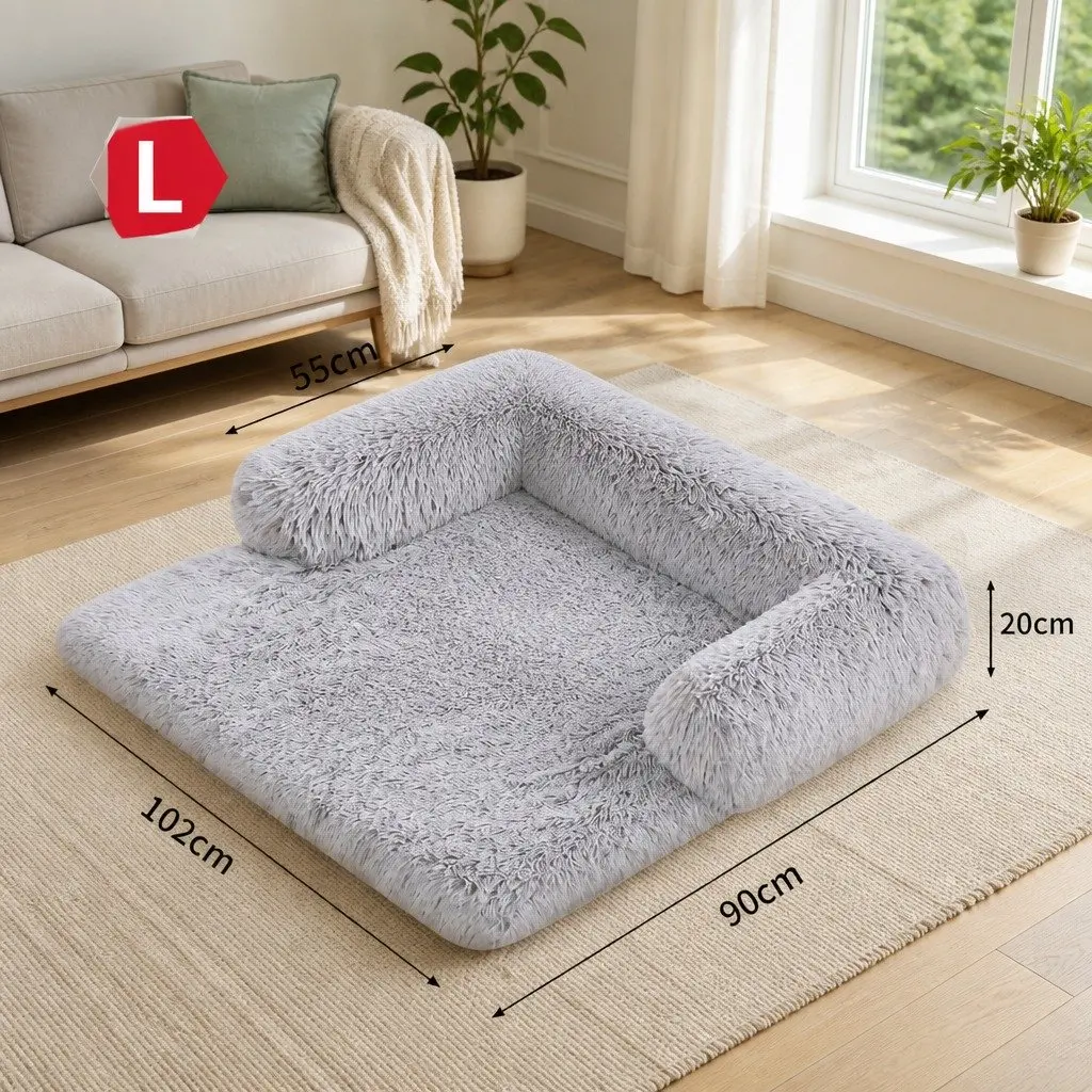 Large Calming Dog Cat Sofa Bed with Waterproof Cover