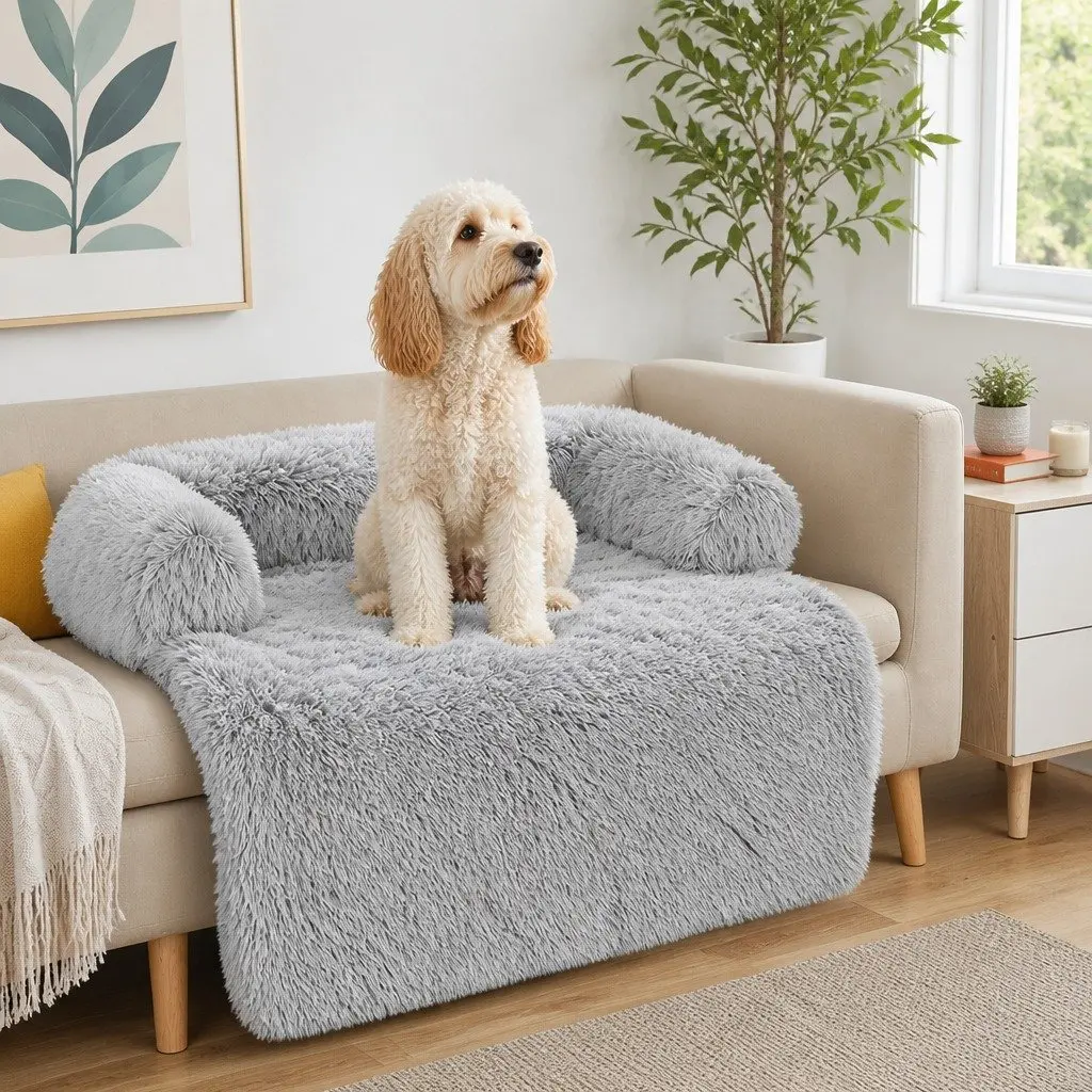 Large Calming Dog Cat Sofa Bed with Waterproof Cover