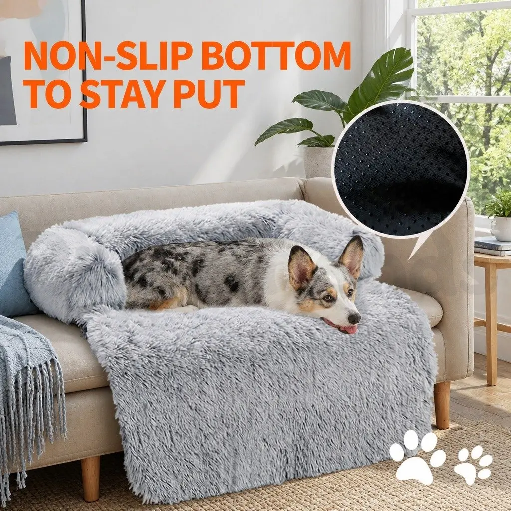 Large Calming Dog Cat Sofa Bed with Waterproof Cover