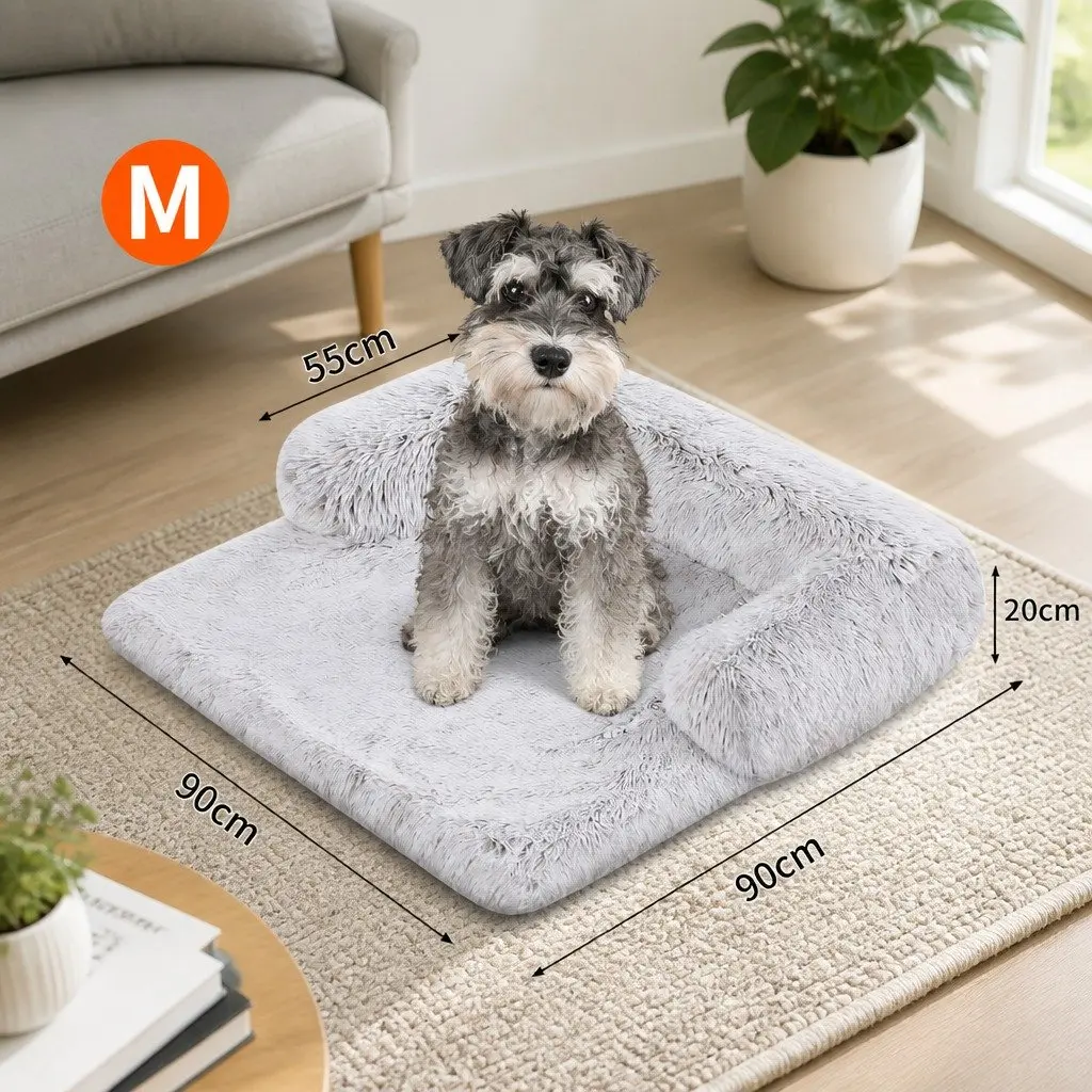 Pet Sofa Bed Plush Gradient Grey M