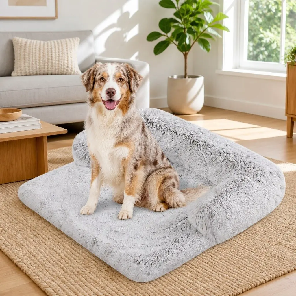 Pet Sofa Bed Plush Gradient Grey M
