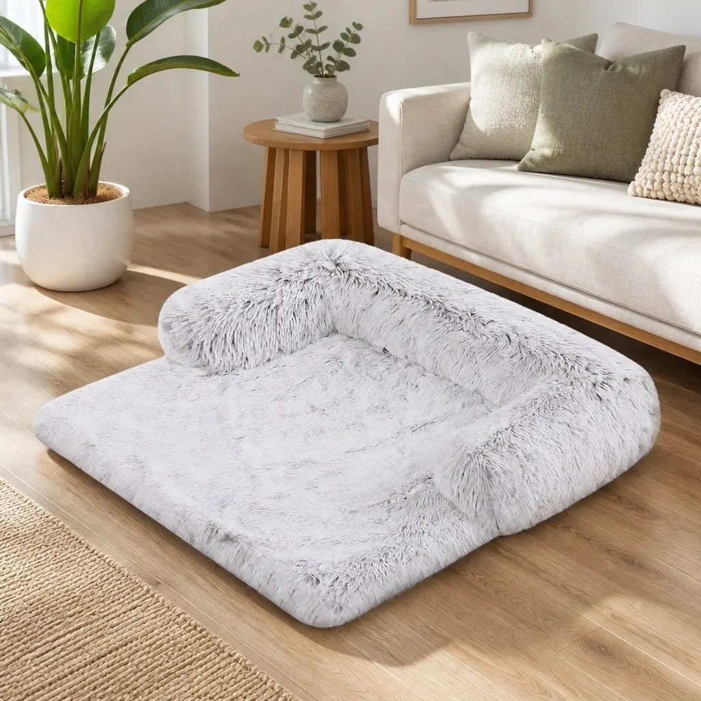 Pet Sofa Bed Plush Gradient Grey M