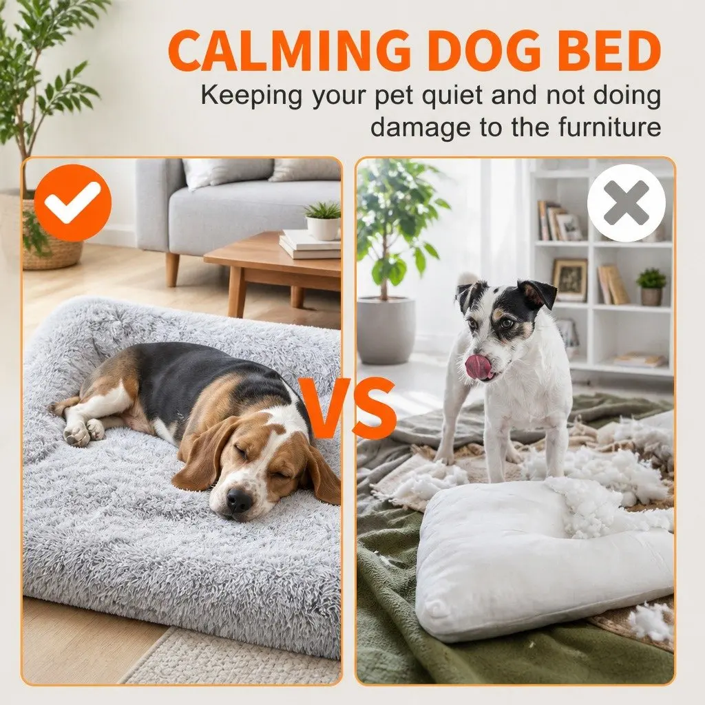Pet Sofa Bed Plush Gradient Grey M