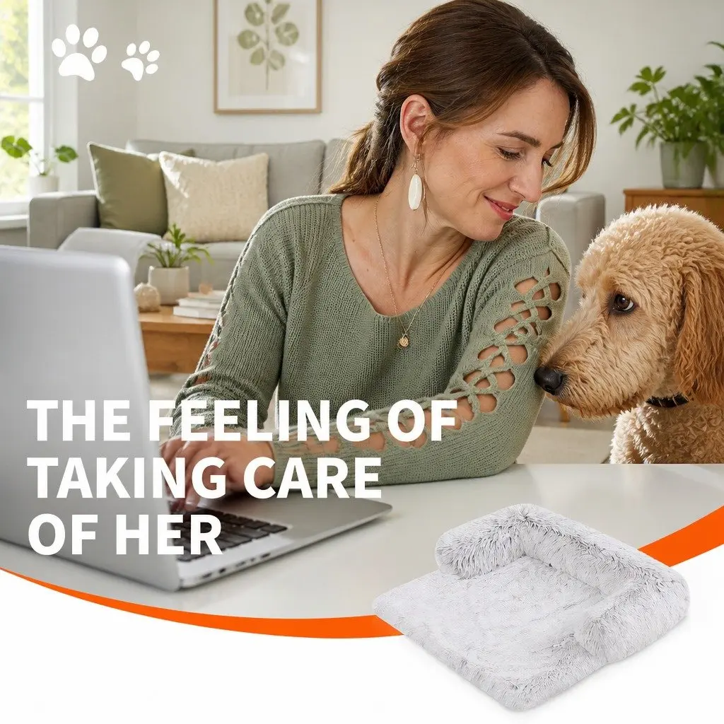 Pet Sofa Bed Plush Gradient Grey M