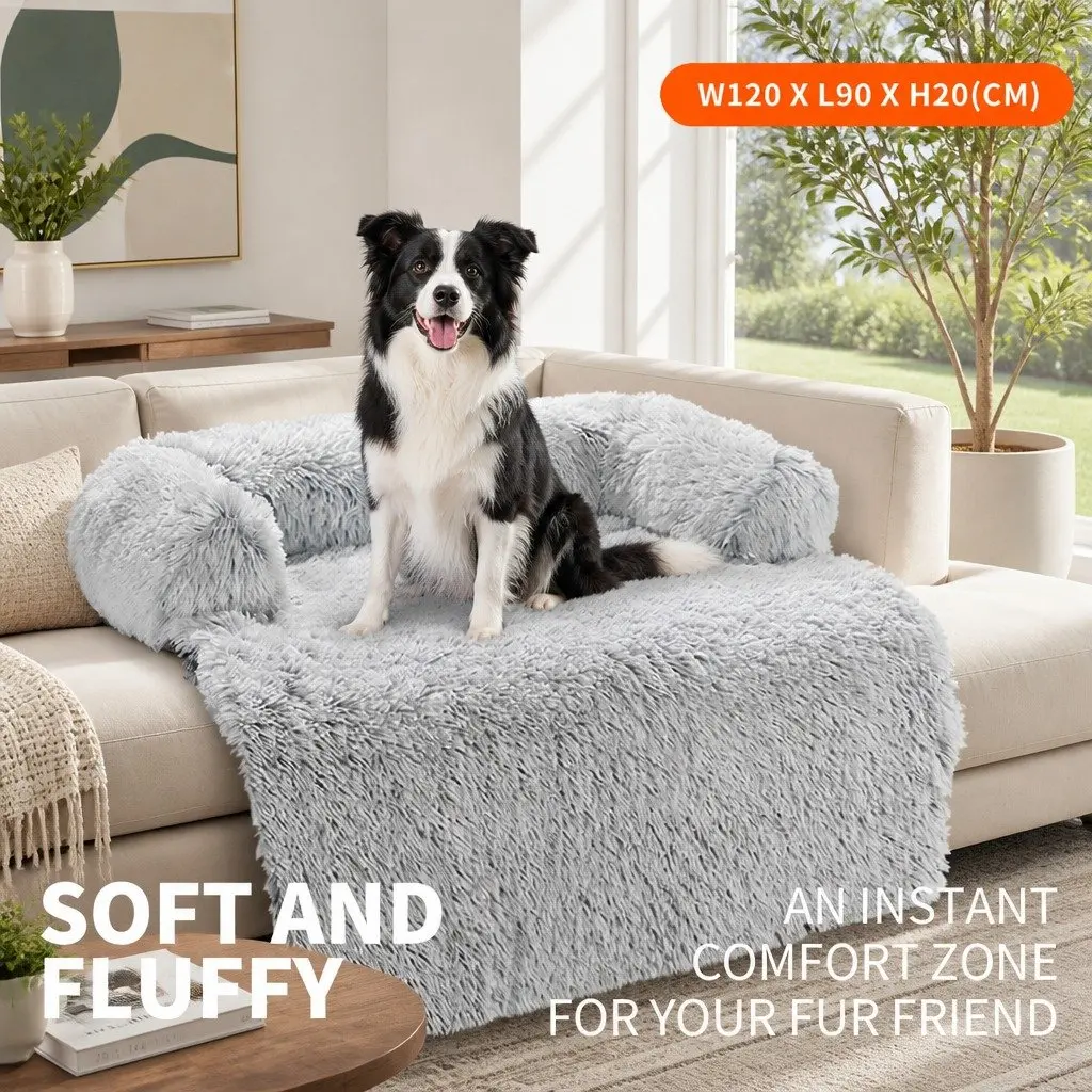 Calming Pet Sofa Bed with Waterproof Cover, XL Size