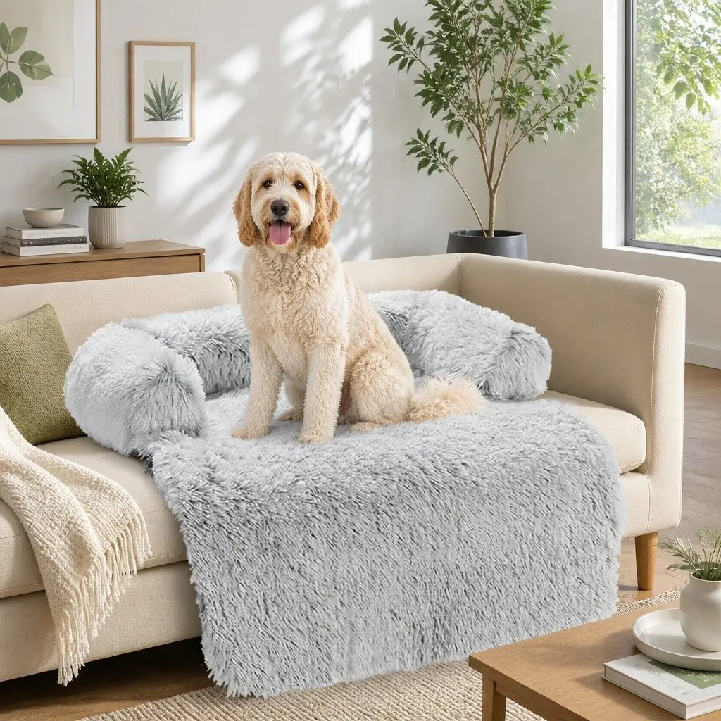 Calming Pet Sofa Bed with Waterproof Cover, XL Size
