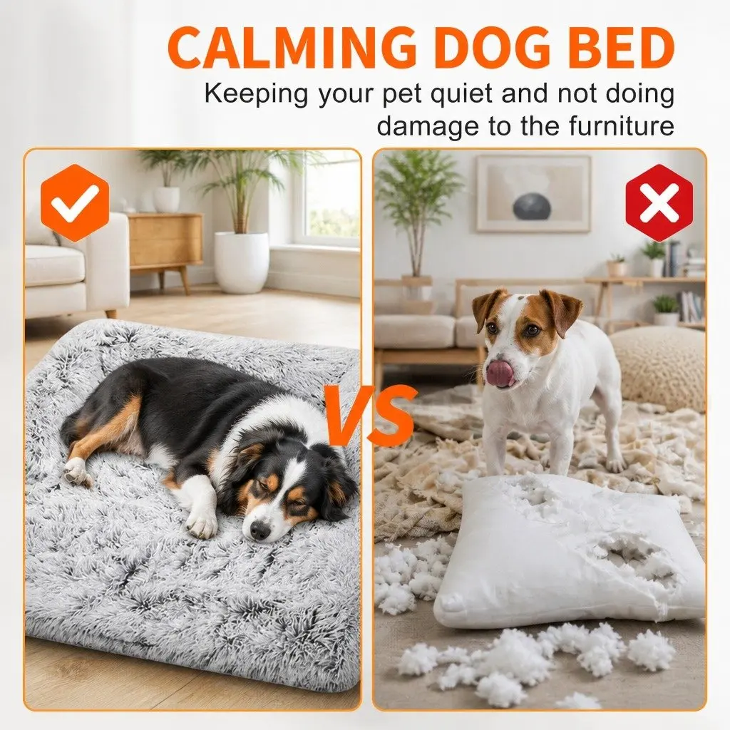 Calming Pet Sofa Bed with Waterproof Cover, XL Size
