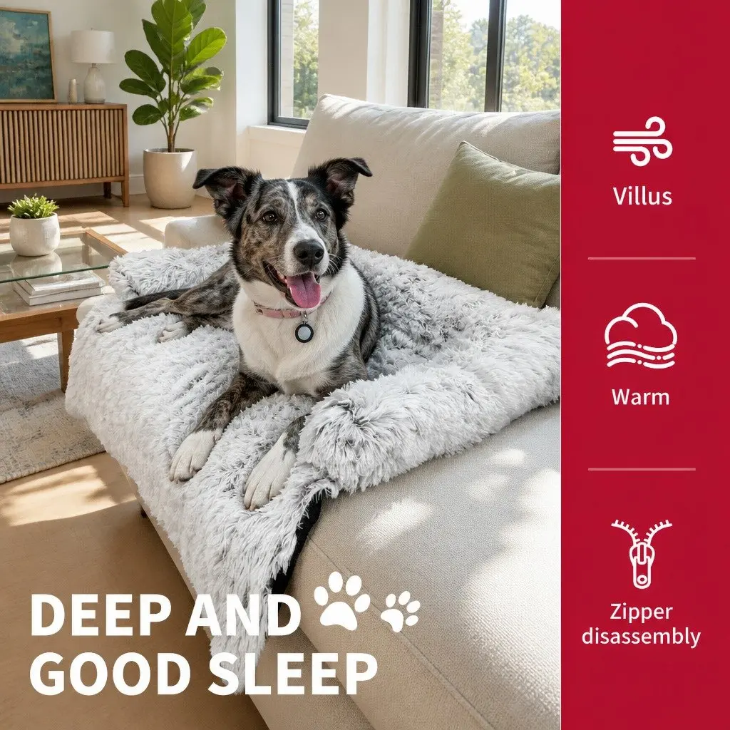 Calming Pet Sofa Bed with Waterproof Cover, XL Size