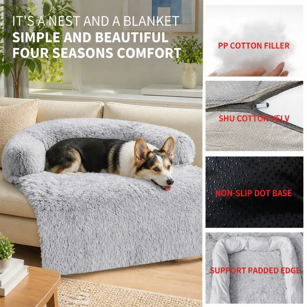 Calming Pet Sofa Bed with Waterproof Cover, XL Size