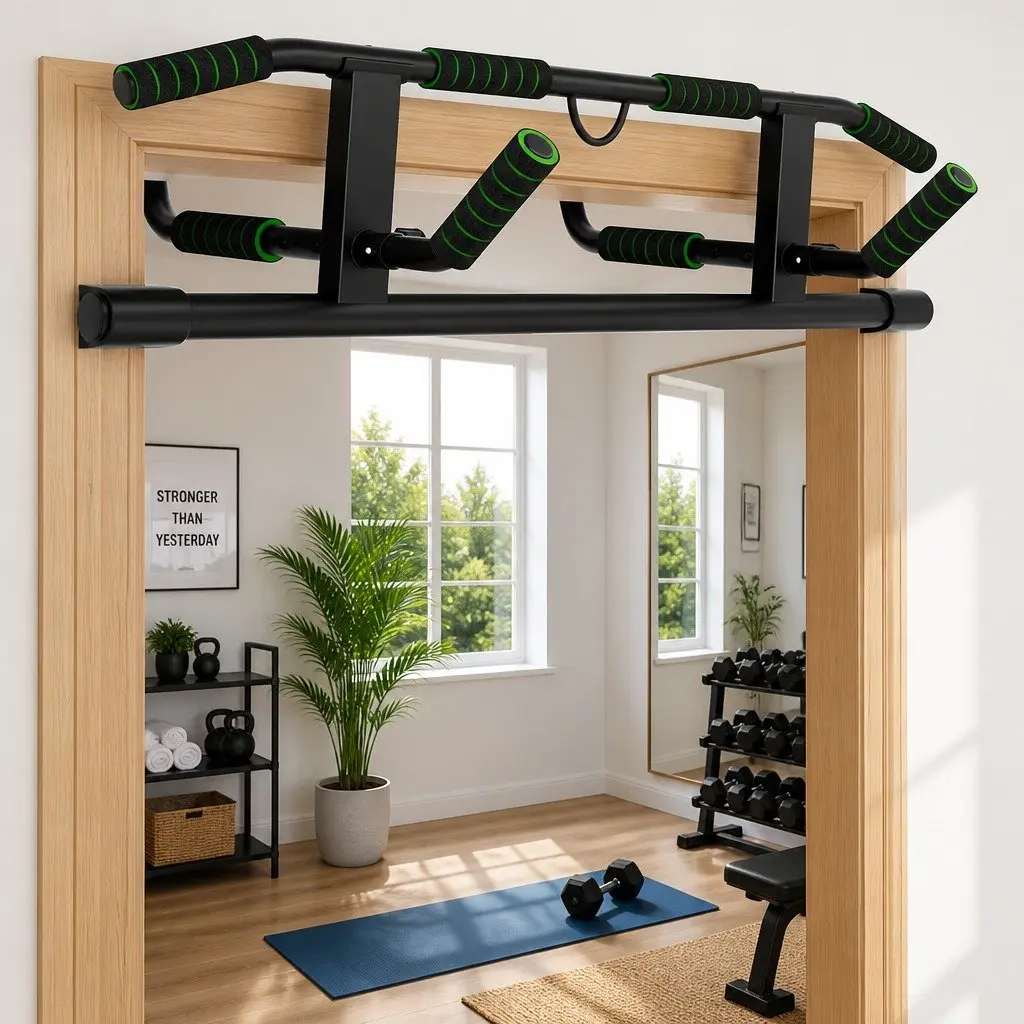 Pull Up Bar Multi-Grip Doorway Exercise 101cm Black