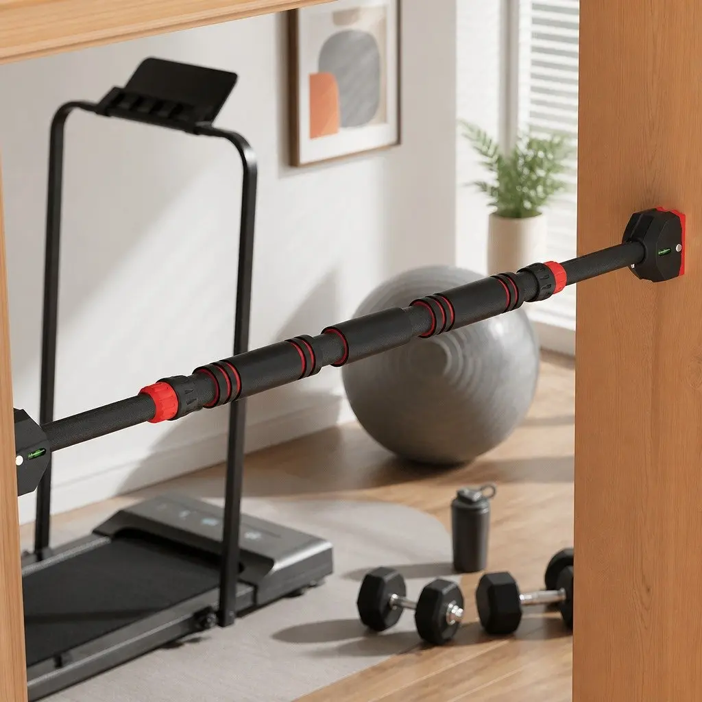 Pull Up Bar Steel Adjustable 70-95cm Black