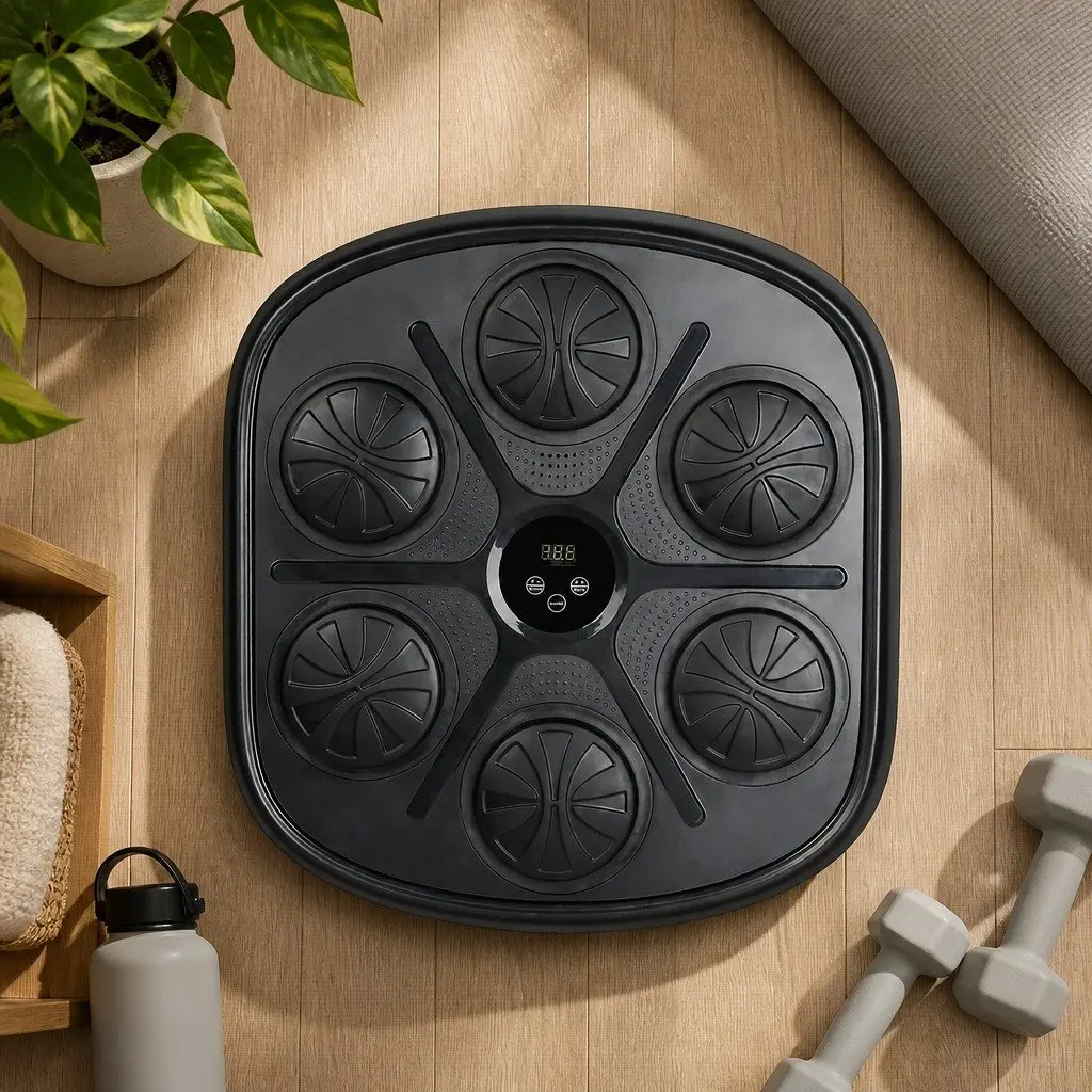 Electronic Punching Box PE ABS Acrylic PU Foam 43.8cm Black 9 Speed Wall Mount Home Workout Training Machine