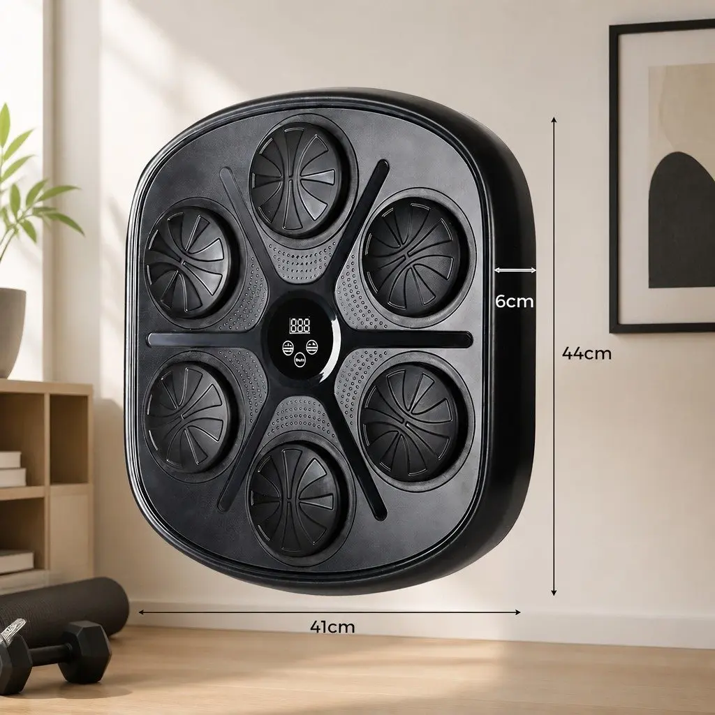 Electronic Punching Box PE ABS Acrylic PU Foam 43.8cm Black 9 Speed Wall Mount Home Workout Training Machine