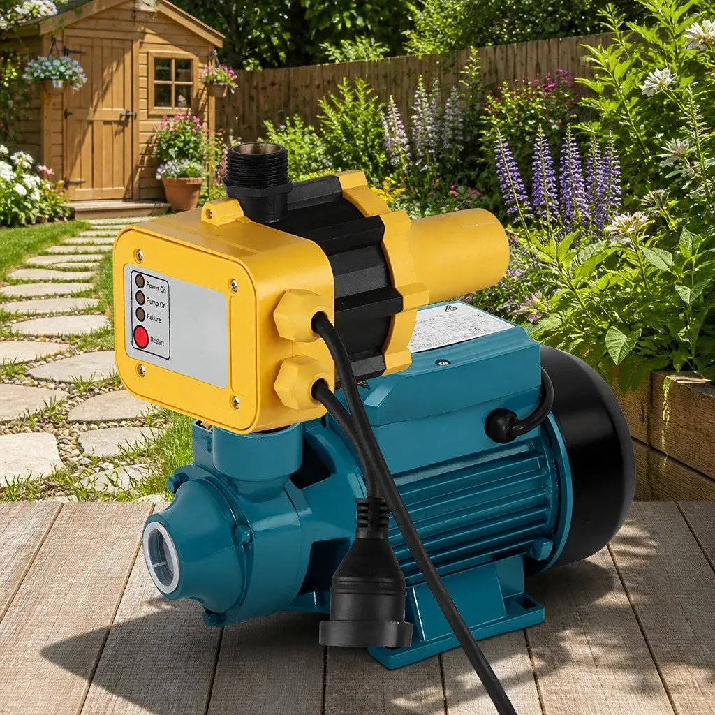 Peripheral Water Pump Automatic Controller 0.5HP Cast Iron Yellow