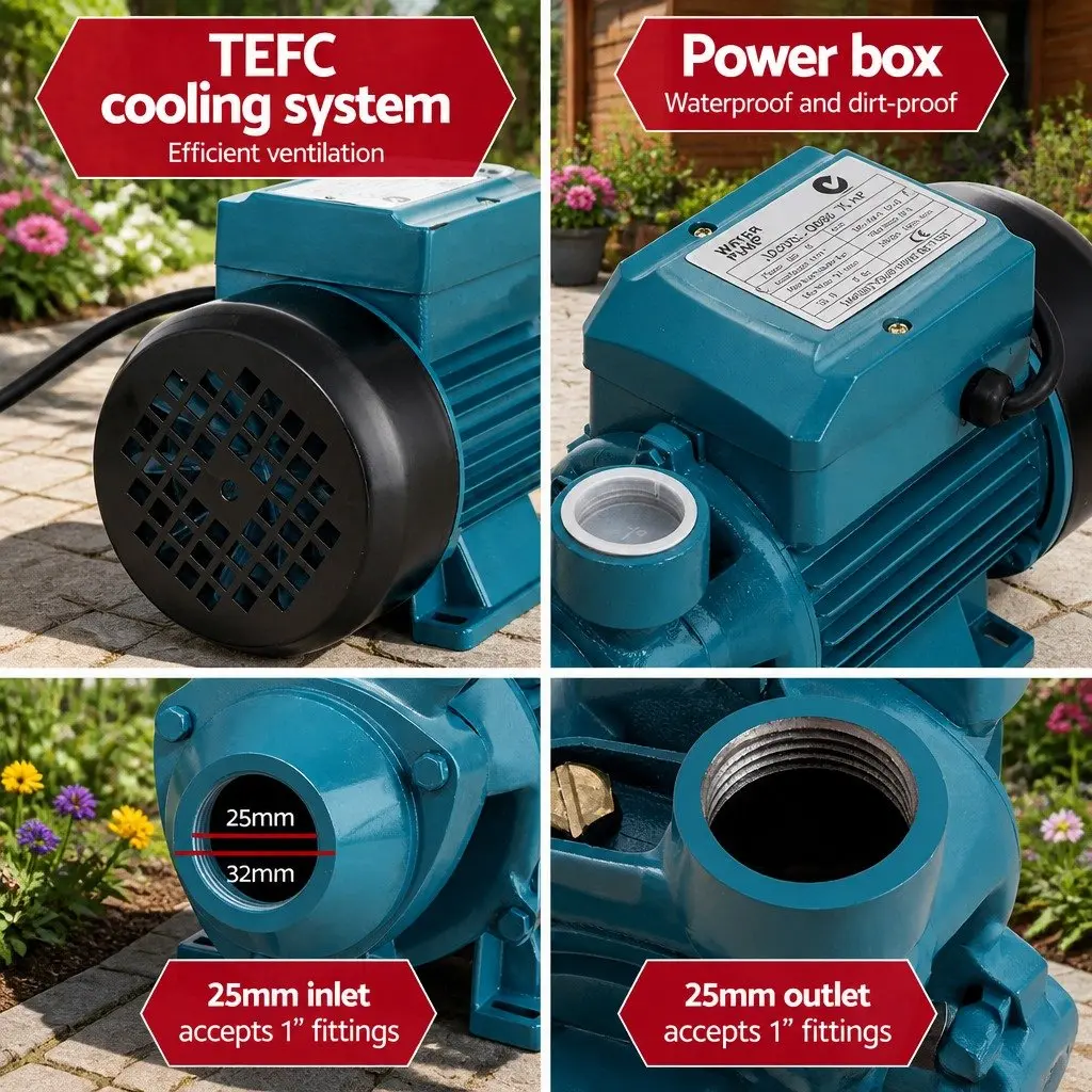 Peripheral Water Pump Automatic Controller 0.5HP Cast Iron Yellow