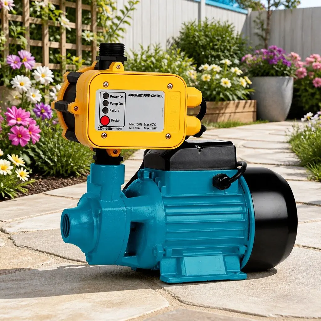 Yellow 750W Water Pump with Auto Pressure Control
