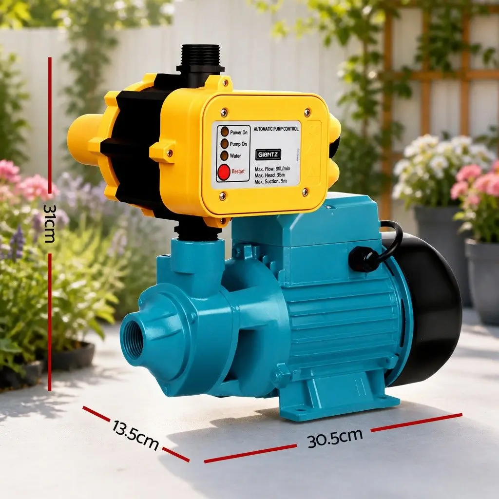Yellow 750W Water Pump with Auto Pressure Control