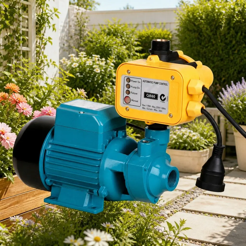 Yellow 750W Water Pump with Auto Pressure Control