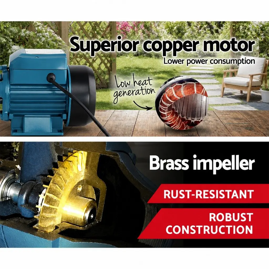 Irrigation Pump Brass 0.5HP Blue