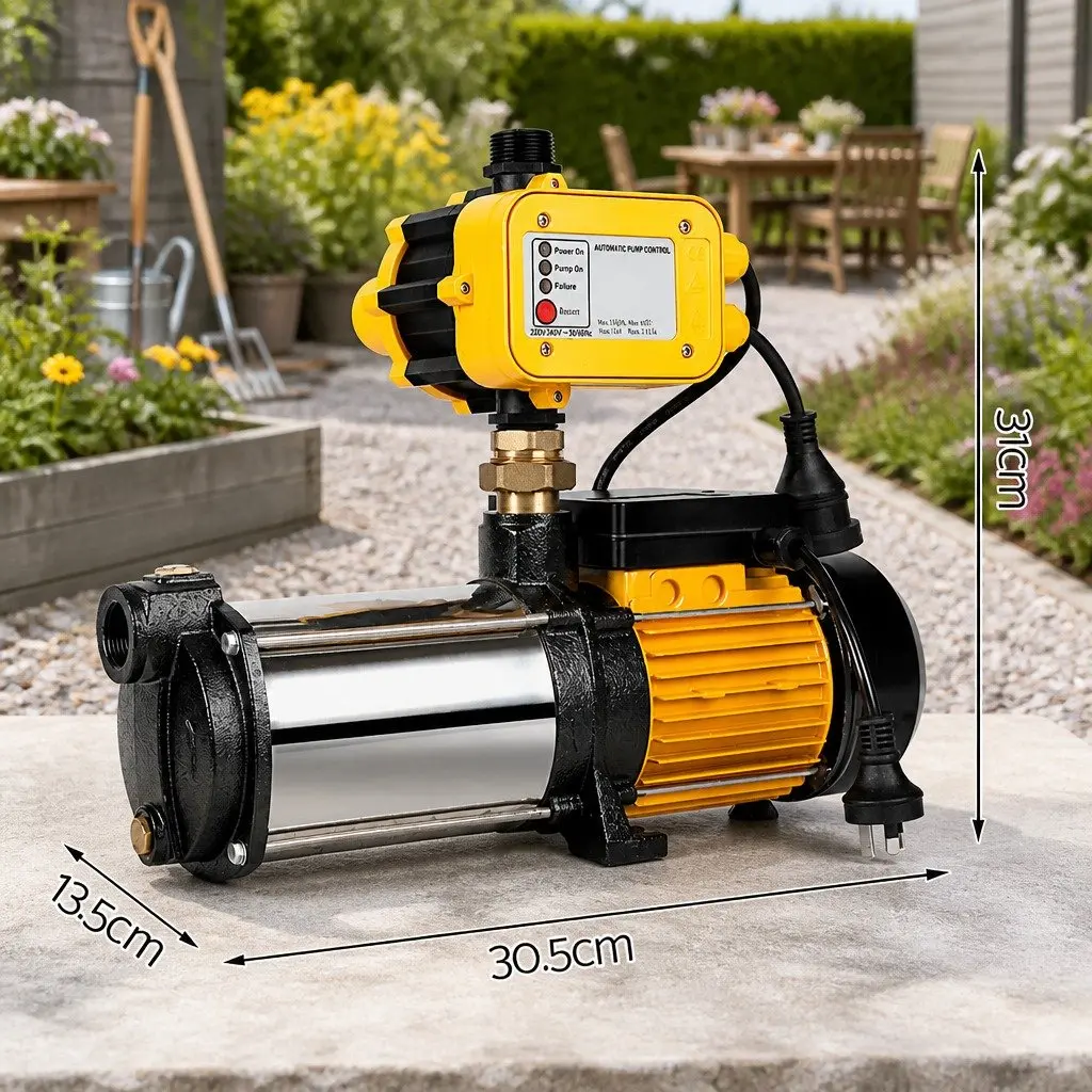 4-Stage Water Pump Stainless Steel 2000W Yellow