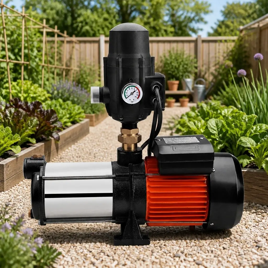 Irrigation Pump Stainless Steel 1800W Automatic Black