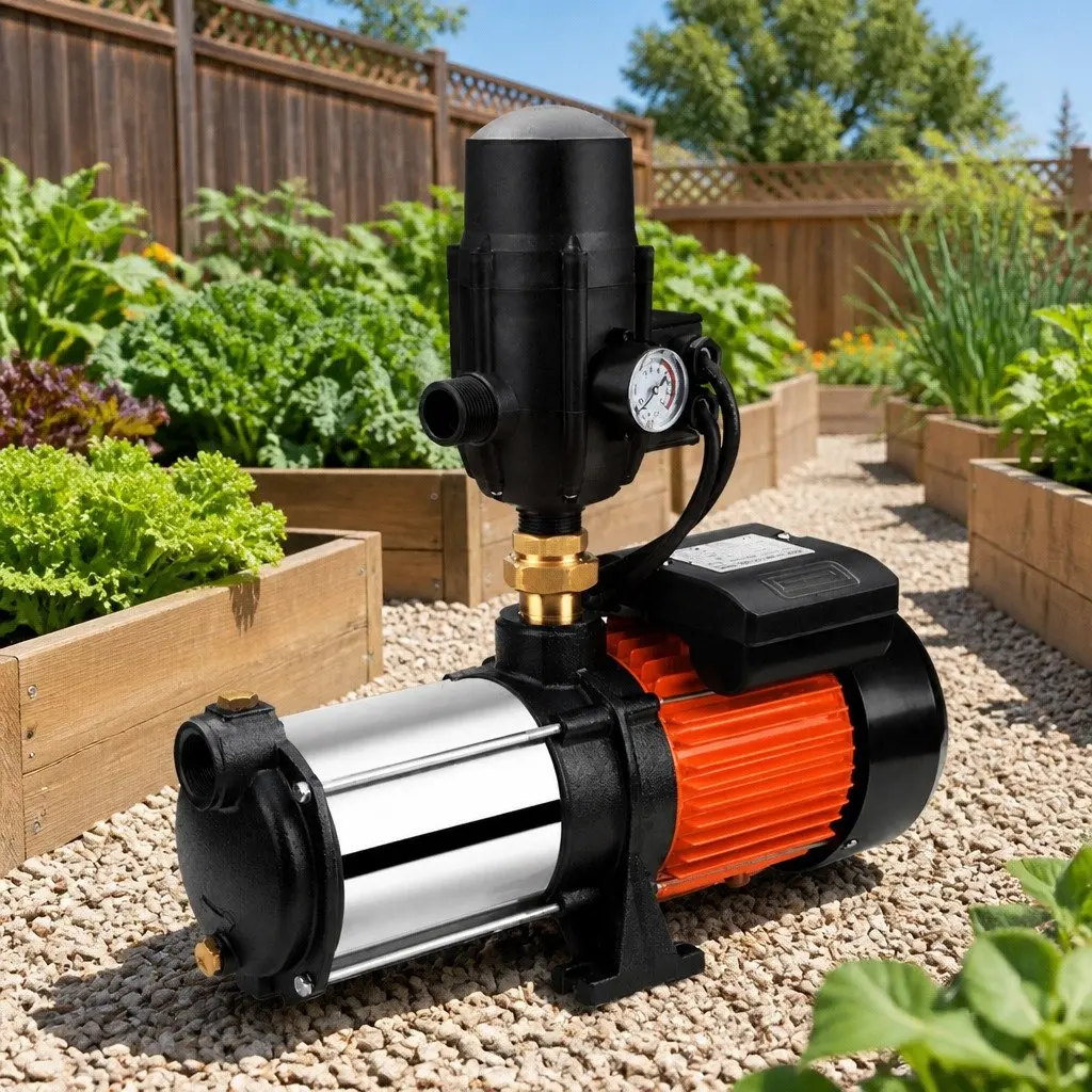 Irrigation Pump Stainless Steel 1800W Automatic Black