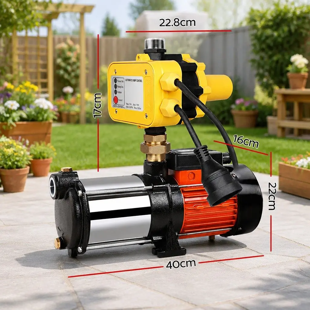 Irrigation Pump Stainless Steel 1800W Yellow Multi-Stage High Pressure Automatic