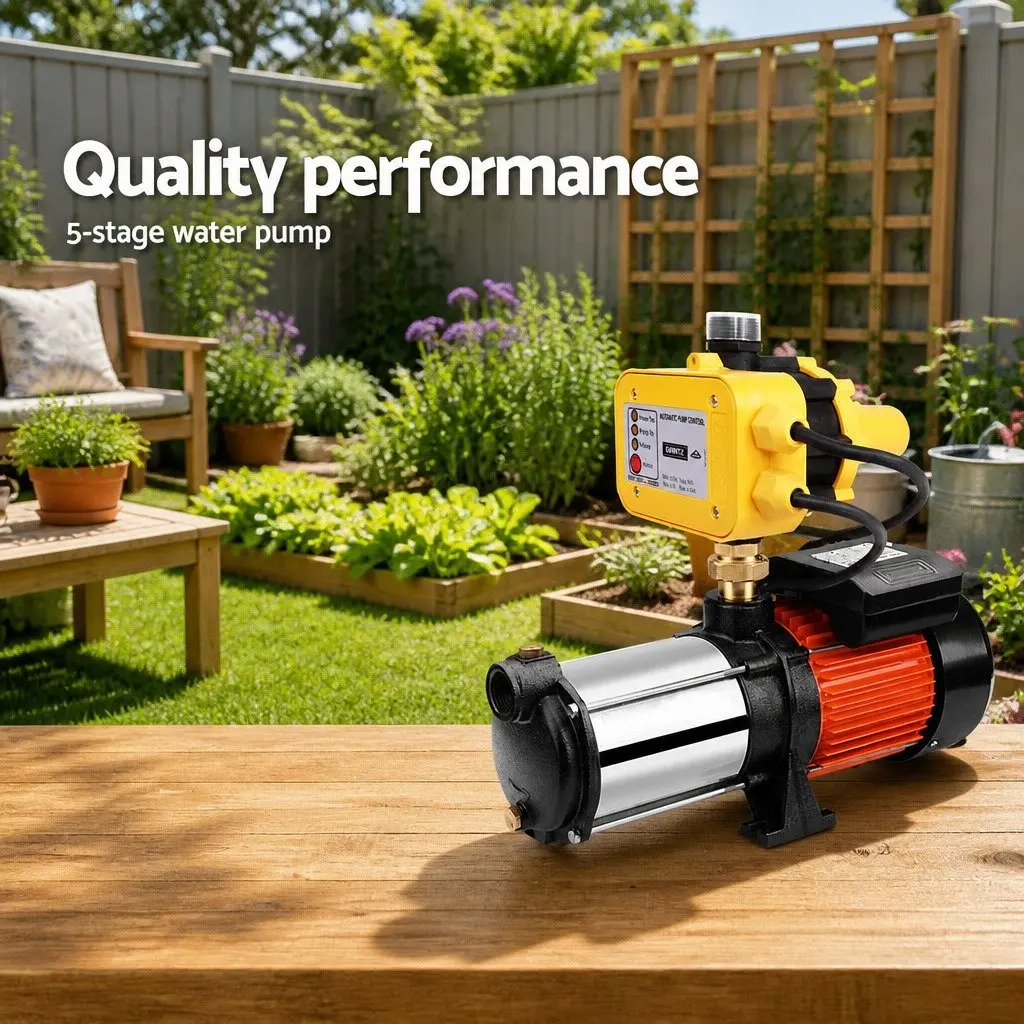 Irrigation Pump Stainless Steel 1800W Yellow Multi-Stage High Pressure Automatic
