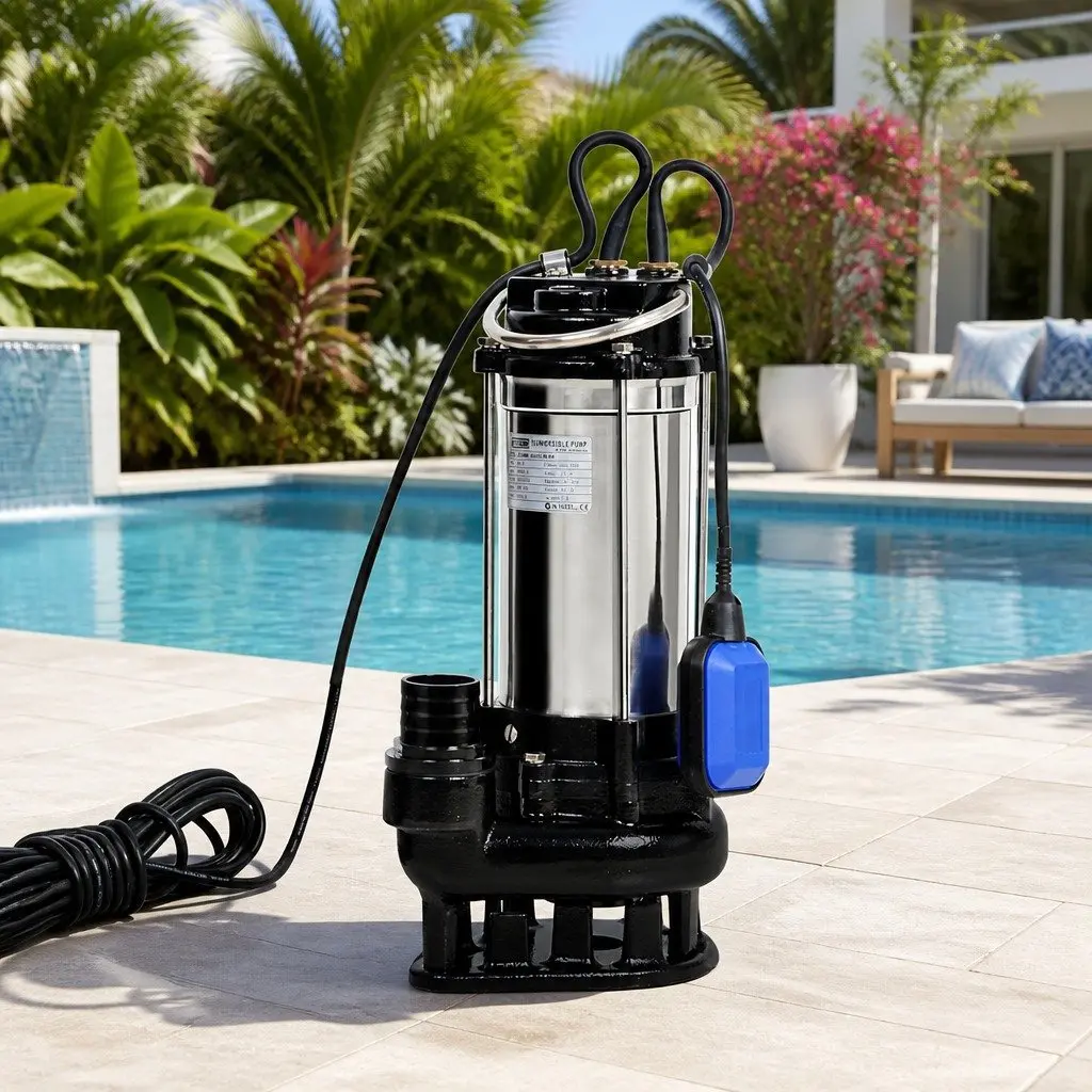 Submersible Water Pump Stainless Steel 2000W Max 28000L/H Black