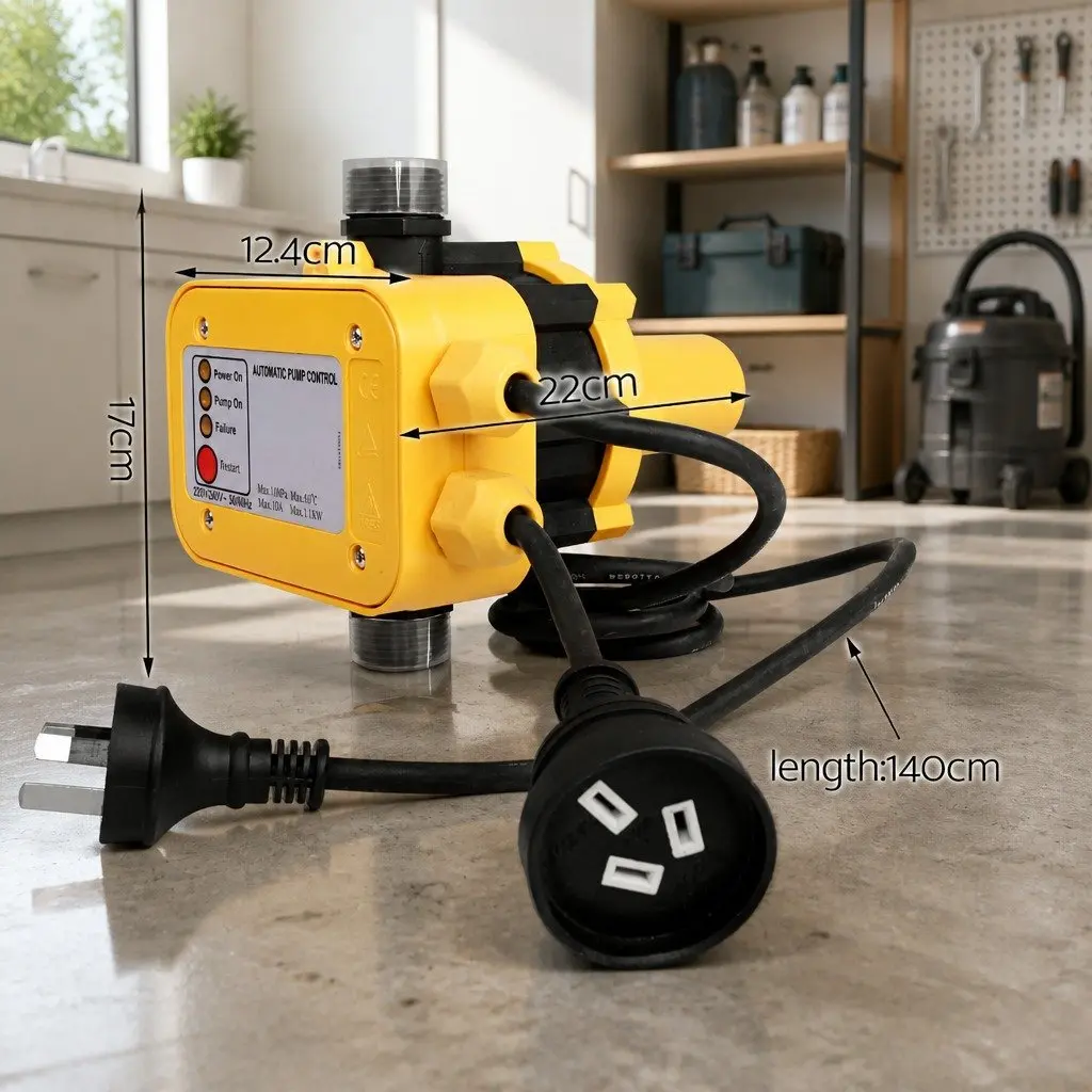 Water Pressure Pump Controller Electronic Switch Yellow 220240V Automatic