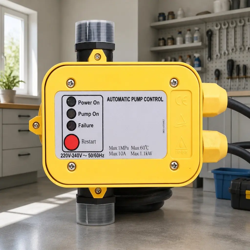 Water Pressure Pump Controller Electronic Switch Yellow 220240V Automatic