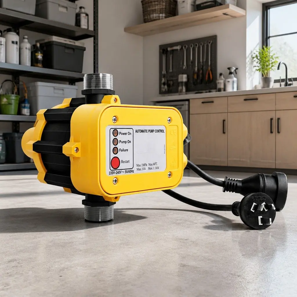 Water Pressure Pump Controller Electronic Switch Yellow 220240V Automatic