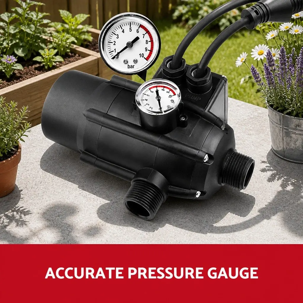 Water Pump Pressure Controller Electronic Adjustable Digital 220240V 1 Inch 15 x 15 x 22 cm