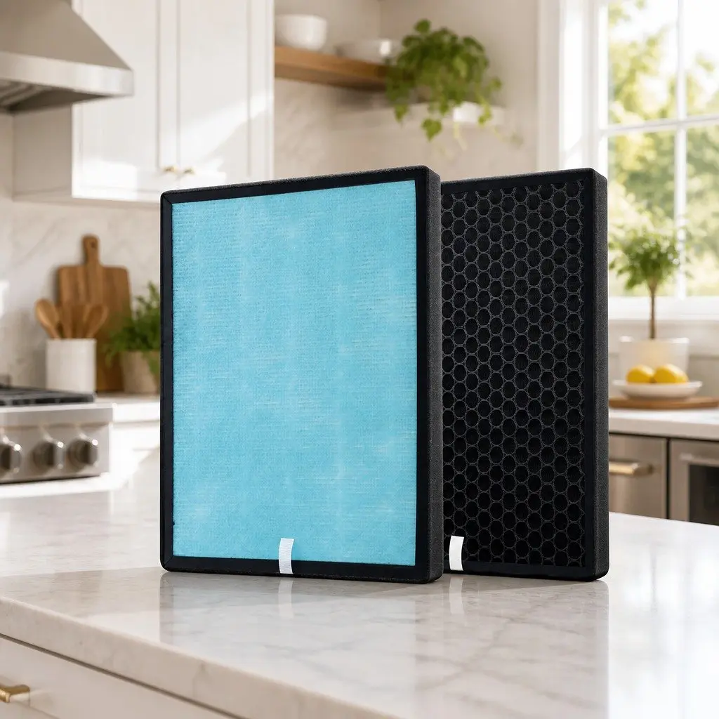 Air Purifier Replacement Filter 4 Layer HEPA Black 24cm x 3.5cm x 30cm