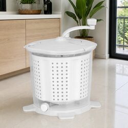 Compact Portable Washing Machine with Manual Dryer - White