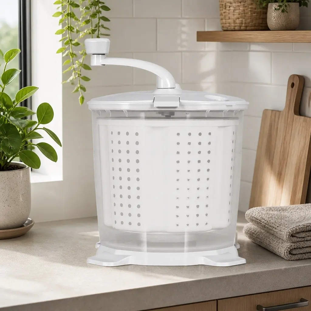 Portable Washing Machine Manual Dryer Compact Caravan Camping Apartment White