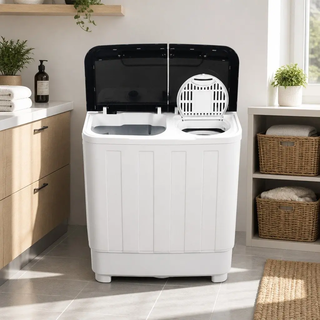 Portable Washing Machine Twin Tub 4.6kg Compact Lightweight Caravan Camping