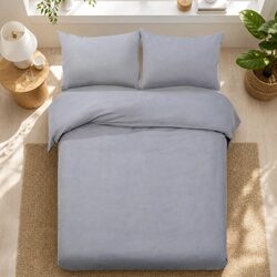 Luxury Queen Quilt Cover Set in Grey – 3-Piece Bedding