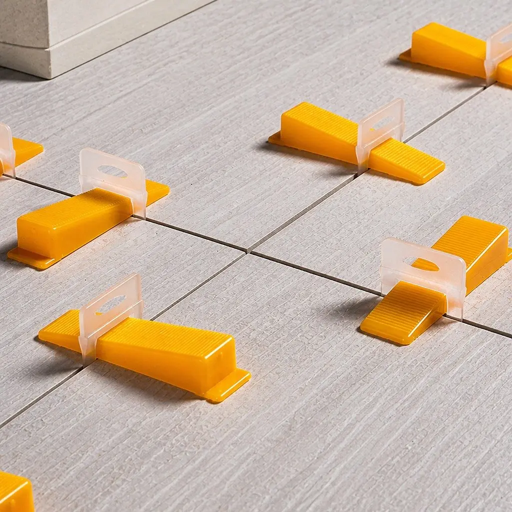 Tile Leveling System Clips Polypropylene 37mm x 37mm White Wedges Plastic 9cm x 2.3cm x 1.9cm Yellow Pliers Galvanised Steel 23cm x 13cm Yellow