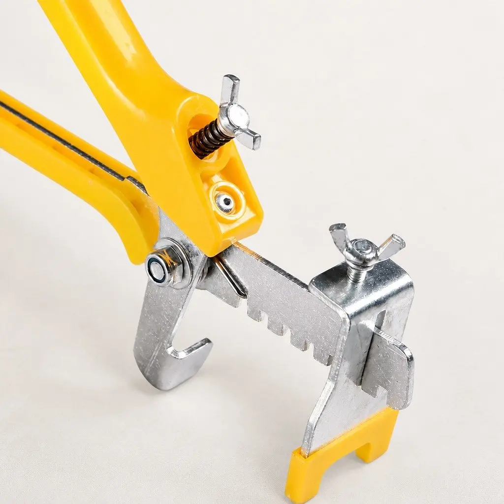 Tile Leveling System Kit Polypropylene Plastic 400 Clips 200 Wedges Push Plier Suction Cups Yellow White