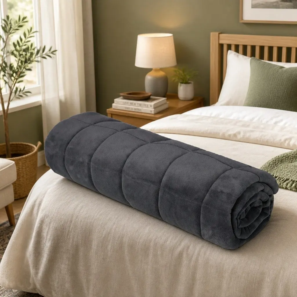 King Quilt Doona Comforter Blanket Polyester Filling 240cm x 210cm Grey
