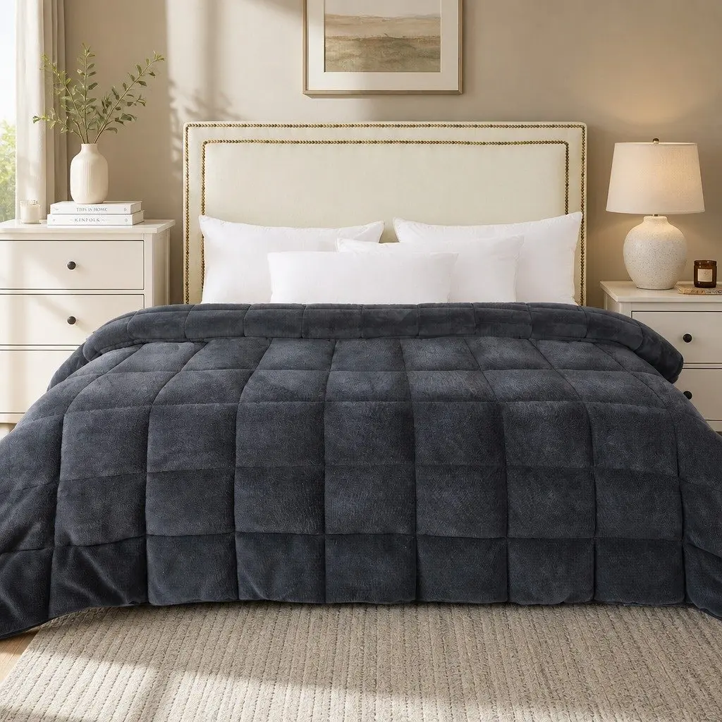 Queen Quilt Comforter Blanket with Diamond Stitching