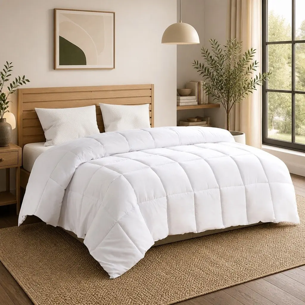 Double Quilt 400GSM Renewable Fiber Soft Baffle Box Hypoallergenic Breathable