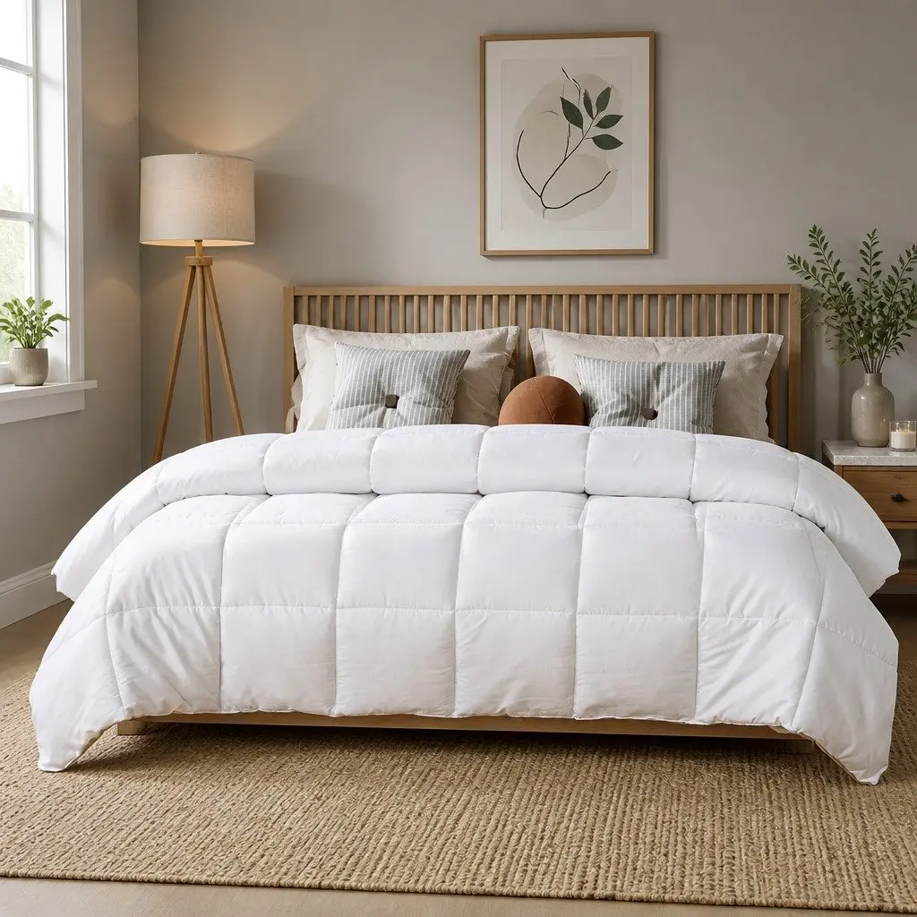 Queen Quilt 400GSM Soft Renewable Fiber Baffle Box Design All Season Bedding