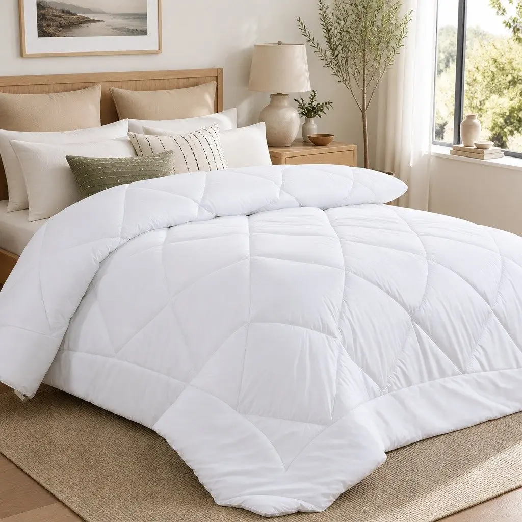 King Bamboo Microfibre Quilt 400GSM Bedroom Bedding Duvet Cover White